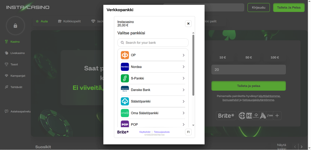 insta casino rekisteröityminen